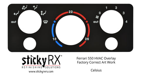 Ferrari 550 HVAC Overlay, Celsius - Gen II